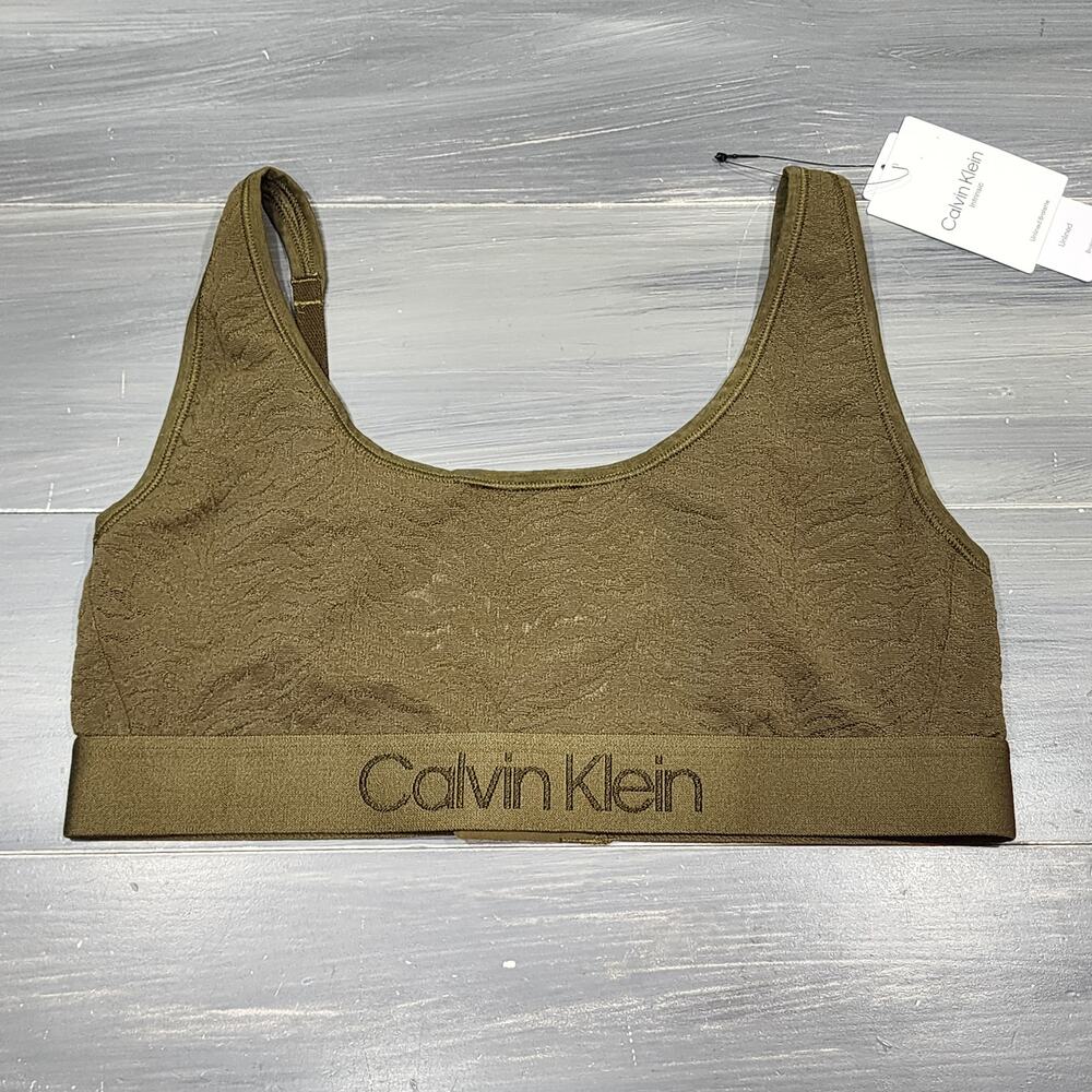 Calvin Klein Intrinsic Unlined Bralette Large QF7340‎ Warm Bronze